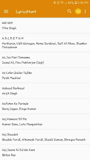LyricsHunt : Hindi Songs Lyrics Screenshot 0