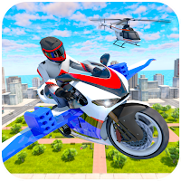 Flying Motorbike Police Games