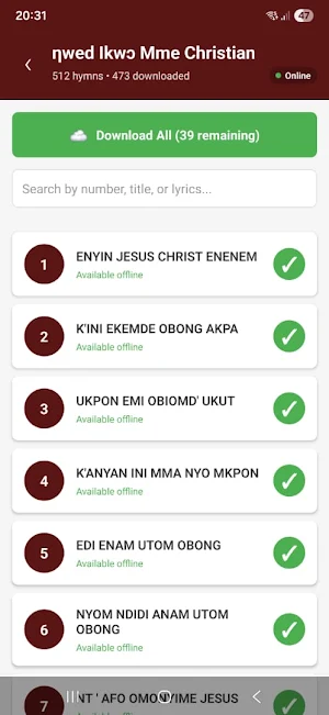 COC Hymns Screenshot 1