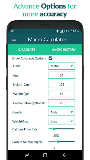 Macro Calculator - Daily Calorie Intake Calculator Screenshot 3