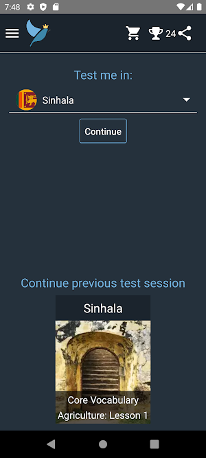 Sinhala Language Tests Screenshot 0