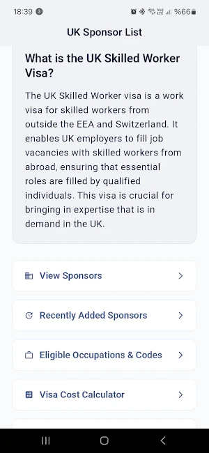 UK Sponsor List Screenshot 0