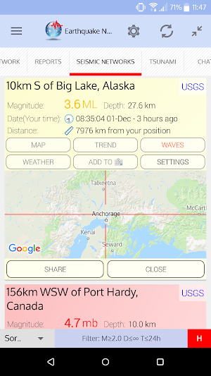 🚨 Earthquake Network - Realtime alerts Screenshot 2