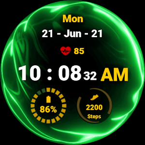 Fluid Green Watch Face Screenshot 3