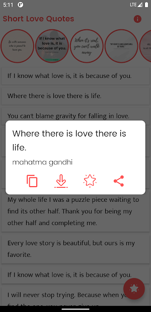 Short Love Quotes and Sayings Screenshot 1