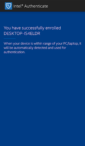 Intel® Authenticate Screenshot 1