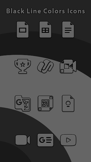 Black Line Gray - Frameless Icons Screenshot 1