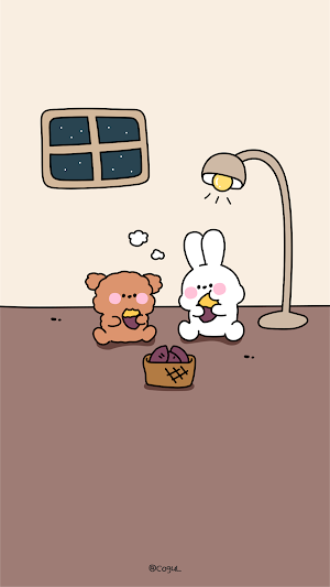 카카오톡 테마 - 바니_맛나 군고구마 Screenshot 0
