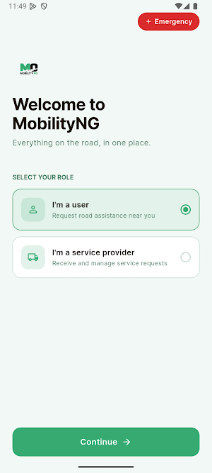 MobilityNG - Road Assistance Screenshot 0