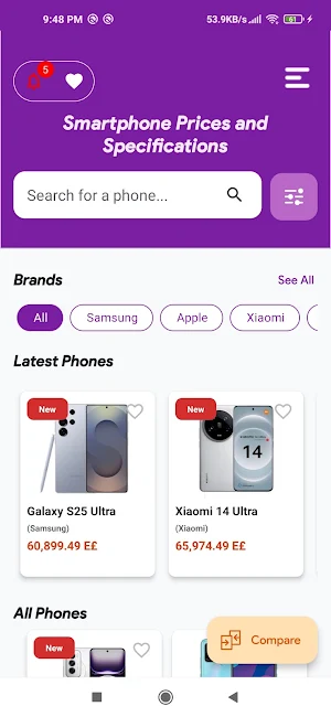 Smartphone Prices & Specs Screenshot 0