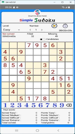 SimpleSudoku Screenshot 1