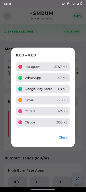 SMDUM: Data Usage Monitor Screenshot 2