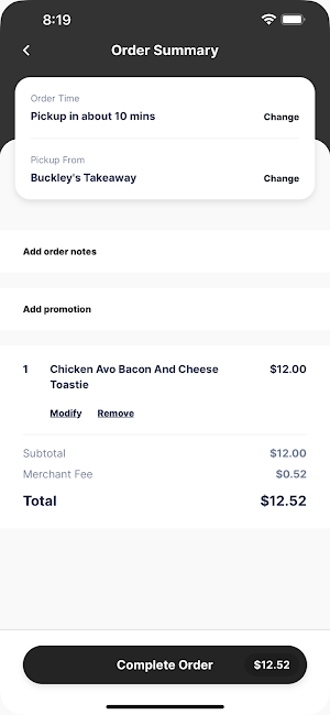 Buckley's Takeaway Screenshot 2