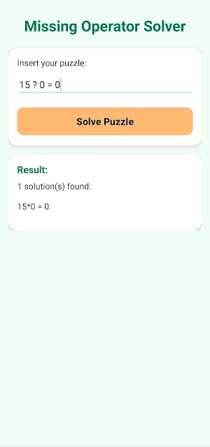 Missing Operator Calculator Screenshot 3
