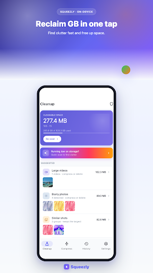 Squeezly: Compressor & Cleaner Screenshot 0