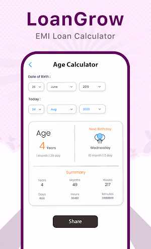 Loangrow - EMI Loan Calculator Screenshot 2