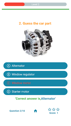 Car parts Quiz Game Screenshot 1