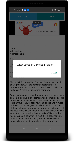 Quick PDF Letter Writer Screenshot 2