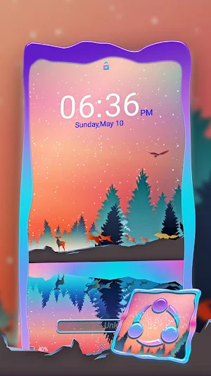 Deer Lake Painting Theme Screenshot 2