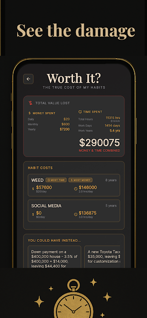 Worth It? Habit Cost Screenshot 2