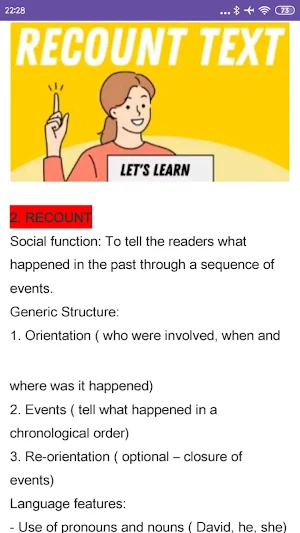 English Genre Text Screenshot 2