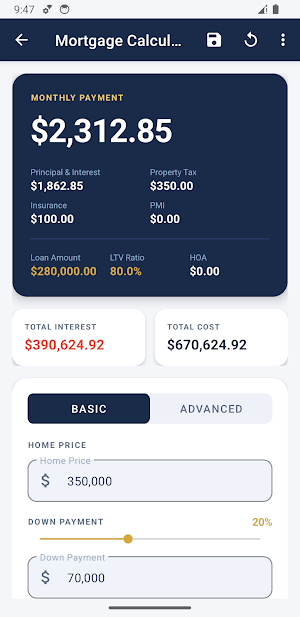 Mortgage Pro: Loan Calculator Screenshot 1