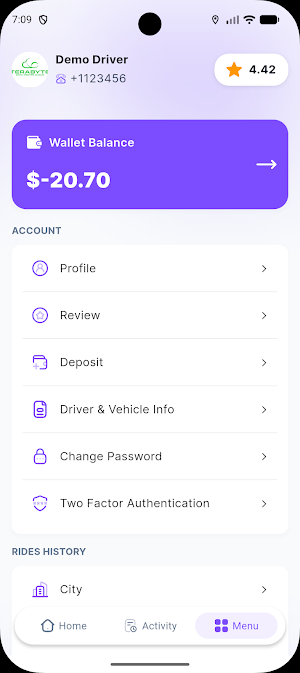 FlexRyd Driver Screenshot 1
