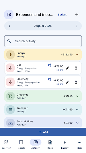 Domáce financie a doklady Screenshot 2