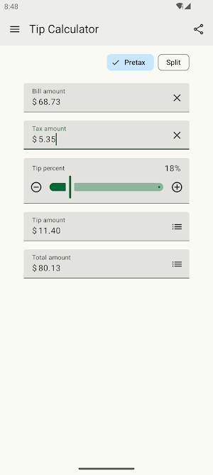 Tip Calculator Screenshot 3