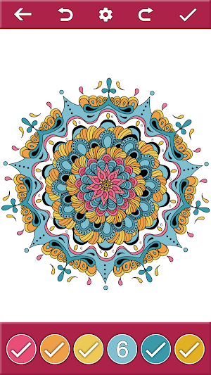 Mandala Colors by Number Book Screenshot 1