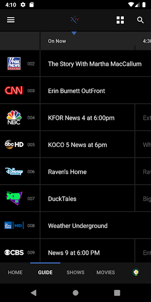 X TV Screenshot 1