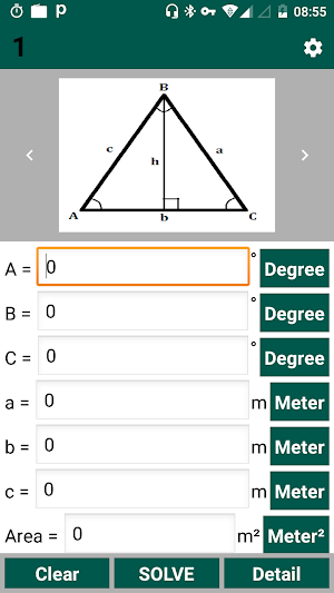 Triangle Calculator and Solver Screenshot 0
