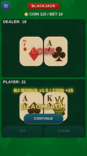 Blackjack Poker Casino War HUB Screenshot 1