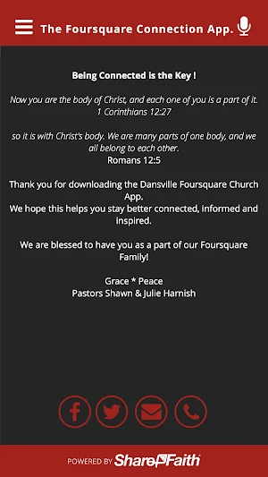The Foursquare Connection App. Screenshot 1