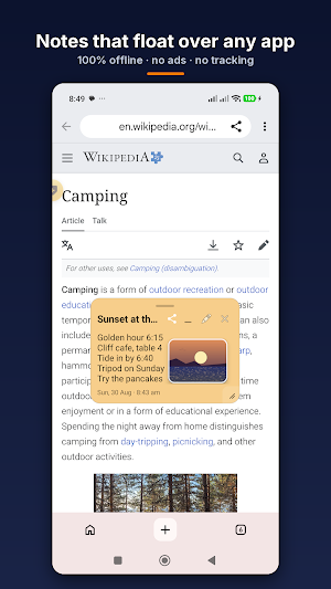 StickyHover: Floating Notes Screenshot 0