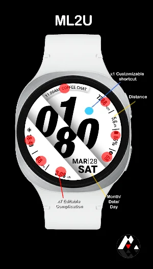 ML2U 407 Minimal Wear OS Face Screenshot 1