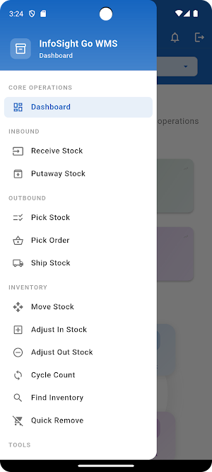 InfoSight Go WMS Screenshot 2