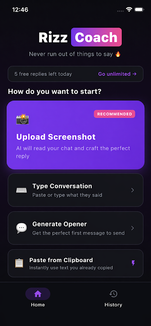 Rizz Coach - AI Chat Reply Screenshot 0