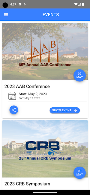 AAB and CRB Events Screenshot 1