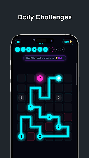 NeonPath: Connect Numbers Screenshot 1