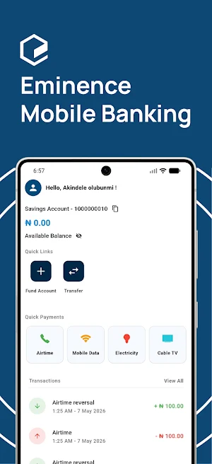 Eminence Mobile Banking Screenshot 0