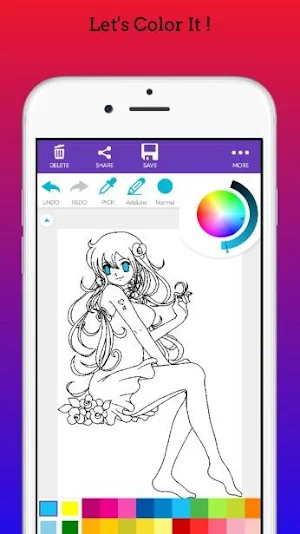 Kawaii Anime Girls Coloring Book Screenshot 2