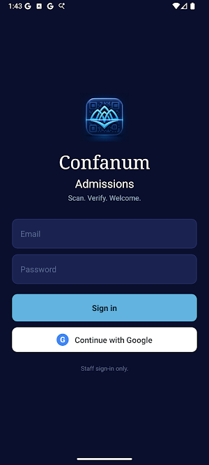 Confanum Admissions Screenshot 0