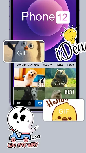 Purple Phone 12 Keyboard Background Screenshot 3