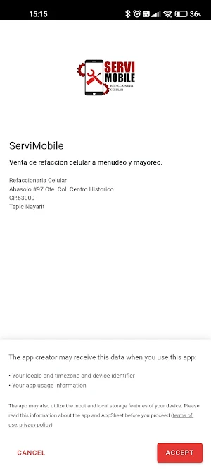 Servi Mobile Screenshot 0