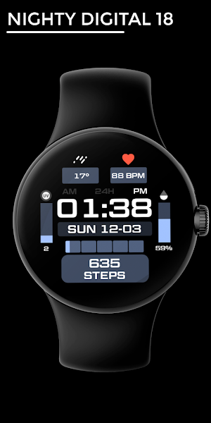 Nighty Digital 18 - watch face Screenshot 0