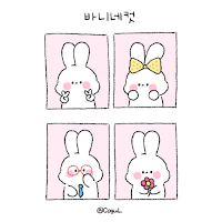 카카오톡 테마 - 바니네컷_화이트 핑크