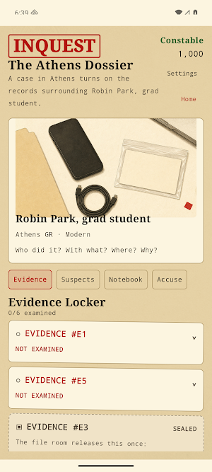 Inquest Daily Detective Game Screenshot 1