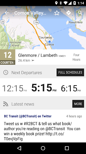Comox Valley Transit System Bus - MonTransit Screenshot 1