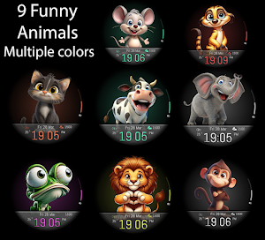 Cartoon Animals Watch Face Screenshot 3